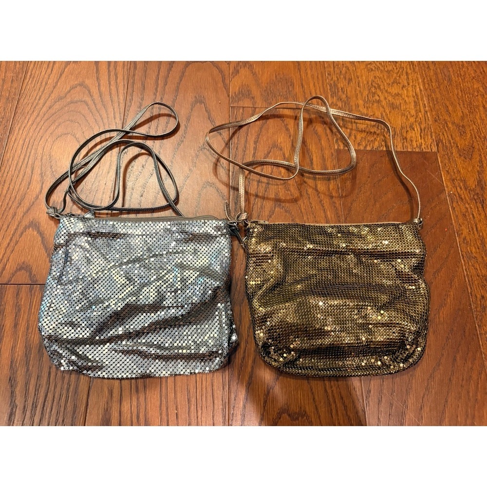 Whiting and Davis Vintage Metal Mesh Crossbody Bag Evening Clutch USA Lot Of 2